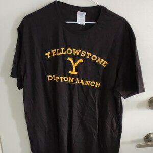 Yellowstone Dutton Ranch Logo T-Shirt – Size XL – Black Graphic Tee Western Unis